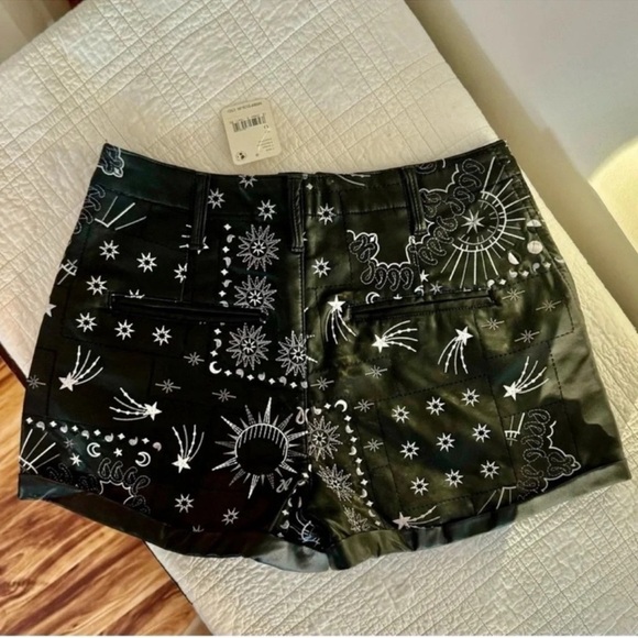 New Free People Raise The Stakes Celestial Black Embroidered Shorts - Picture 6 of 10